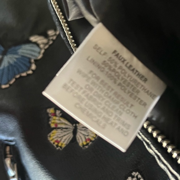 Hannah Banana Faux Leather Butterfly Motorcycle Jacket 🌵6 - Picture 14 of 14